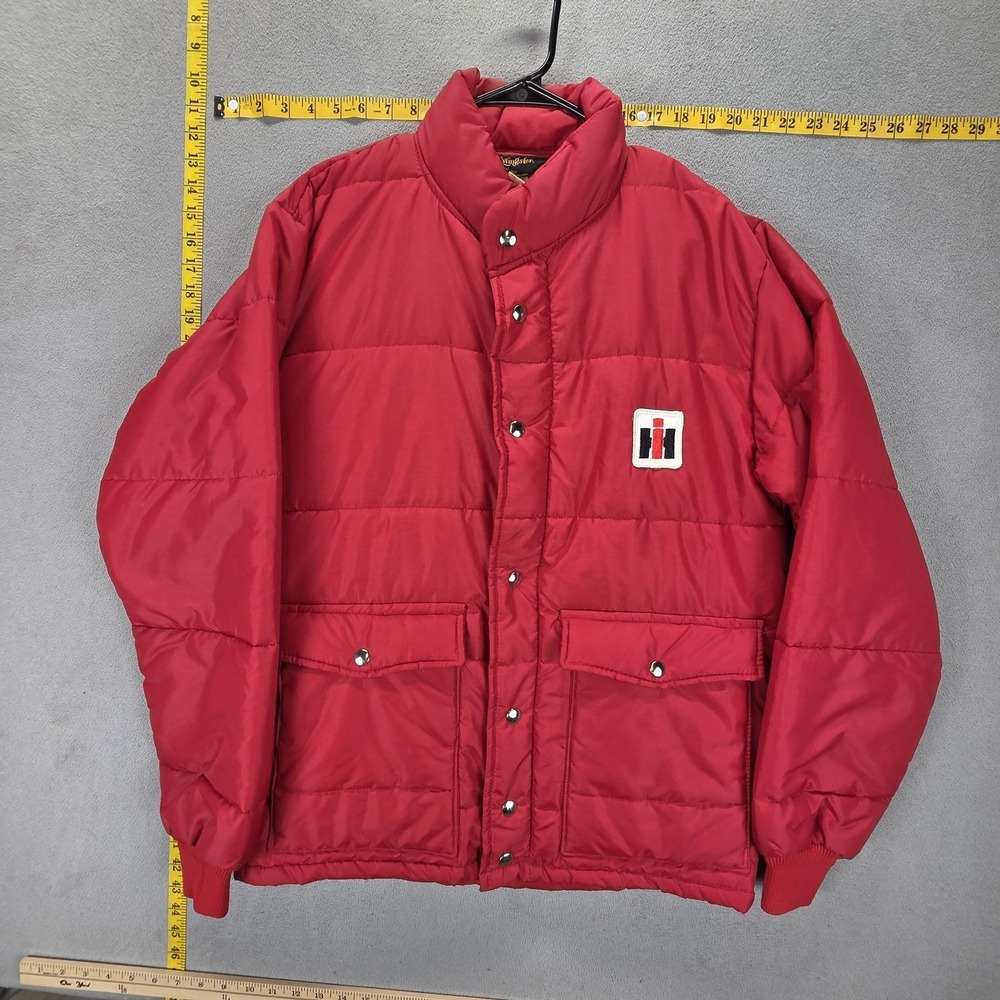 Vintage Swingster Jacket Mens Medium Red International Harvester Puffer 70s
